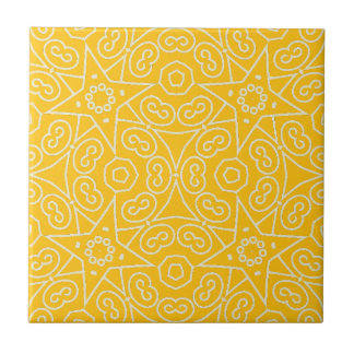 Yellow & White Abstract Geometric Pattern  タイル