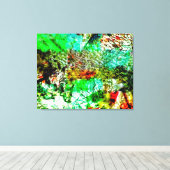 Yellow white abstract Stretched Canvas,Joy calming キャンバスプリント (インサイチュ (ウッドフロア))