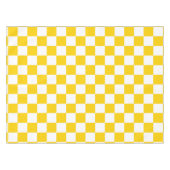Yellow White Checkered Check Pattern テーブルクロス (正面(横))