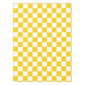 Yellow White Checkered Check Pattern テーブルクロス (正面)