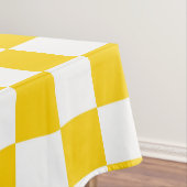 Yellow White Checkered Check Pattern テーブルクロス (インサイチュ)