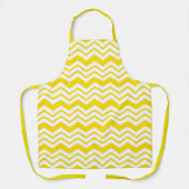 Yellow White Chevron Zigzag Pattern Design  エプロン (正面)