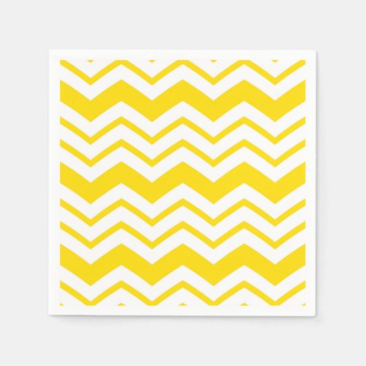 Yellow White Chevron Zigzag Pattern Design スタンダードカクテルナプキン (正面)