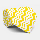 Yellow White Chevron Zigzag Pattern Design  ネクタイ (ロール)