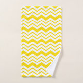 Yellow White Chevron Zigzag Pattern Design  バスタオルセット (ハンドタオル)