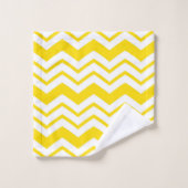 Yellow White Chevron Zigzag Pattern Design  バスタオルセット (ウォッシュタオル)