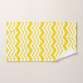 Yellow White Chevron Zigzag Pattern Design  バスタオルセット (ハンドタオル)