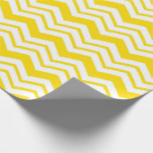 Yellow White Chevron Zigzag Pattern Design  ラッピングペーパー (角)