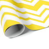 Yellow White Chevron Zigzag Pattern Design  ラッピングペーパー (ロールコーナー)