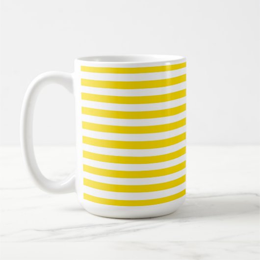 YELLOW & WHITE EASTER STRIPES コーヒーマグカップ (左)