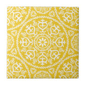 Yellow &white elegant intricate geometric pattern タイル (正面)