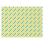 Yellow White Green Checkered Design  テーブルクロス (正面(横))