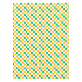 Yellow White Green Checkered Design  テーブルクロス (正面)
