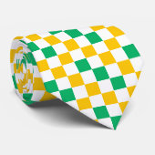 Yellow White Green Checkered Design  ネクタイ (ロール)