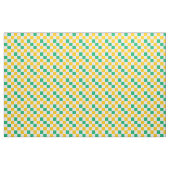 Yellow White Green Checkered Design  ファブリック (ヤード)