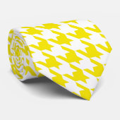 Yellow & White Large Houndstooth Check ネクタイ (ロール)