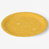 Yellow White Math Equations Graphics Graduation ペーパープレート (アングル)