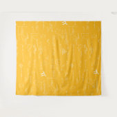 Yellow White Mathematic Formulas Equations タペストリー (正面(横))