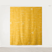 Yellow White Mathematic Formulas Equations タペストリー (正面)