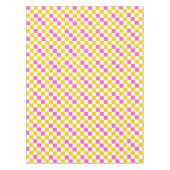 Yellow White Pink Checkered Design  テーブルクロス (正面)