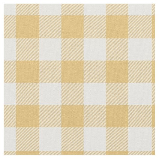 Yellow & White Plaid Gingham ファブリック (クローズアップ)