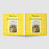 Yellow white plaid retro Christmas holiday family  ゲストブック (全面)