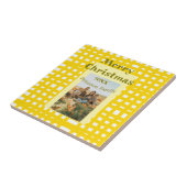 Yellow white plaid retro Christmas holiday family  タイル (側面)