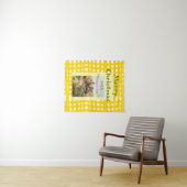 Yellow white plaid retro Christmas holiday family  タペストリー (インサイチュ(横))