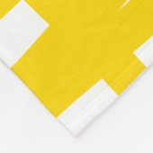 Yellow white plaid retro Christmas holiday family フリースブランケット (角)