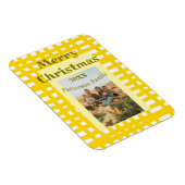 Yellow white plaid retro Christmas holiday family  マグネット (右側)