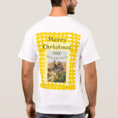Yellow white plaid retro Christmas holiday family  Tシャツ (裏面)