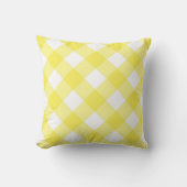 Yellow & White Plaid Throw Pillow  クッション (正面)