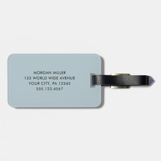 yellow & white striped Shadow Monogram retro party ラゲッジタグ (裏面横)