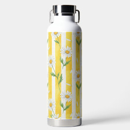 YELLOW & WHITE STRIPES & WHITE DAISIES ウォーターボトル
