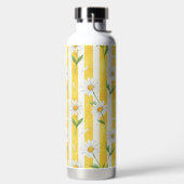 YELLOW & WHITE STRIPES & WHITE DAISIES ウォーターボトル (左面)