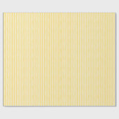 Yellow & White Wonky Stripes ラッピングペーパー (フラット)