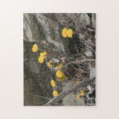 Yellow Wild Flowers In Rocks Oil Painting  ジグソーパズル (縦)