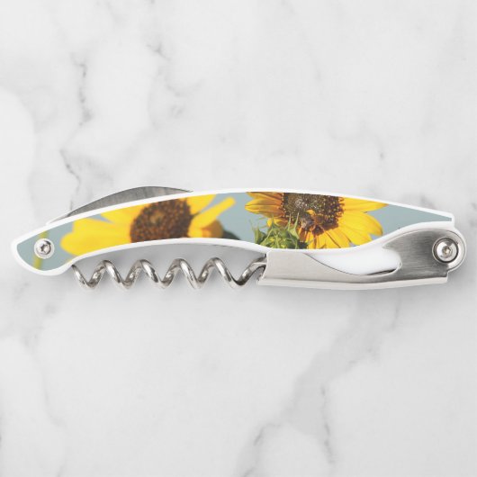 Yellow Wild Sunflowers with Bee Photograph ソムリエナイフ (裏面)