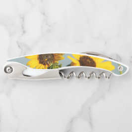 Yellow Wild Sunflowers with Bee Photograph ソムリエナイフ