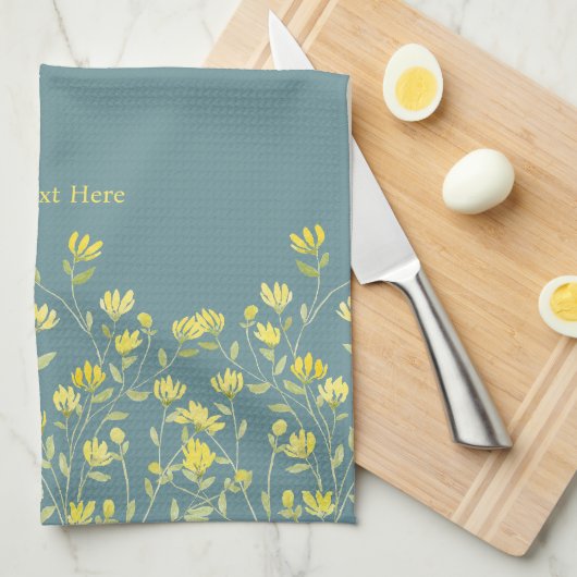  Yellow Wildflower キッチンタオル (四つ折り)