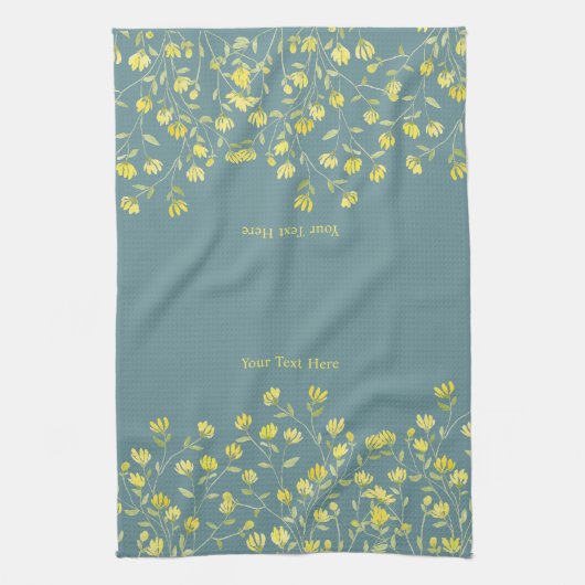  Yellow Wildflower キッチンタオル (縦)