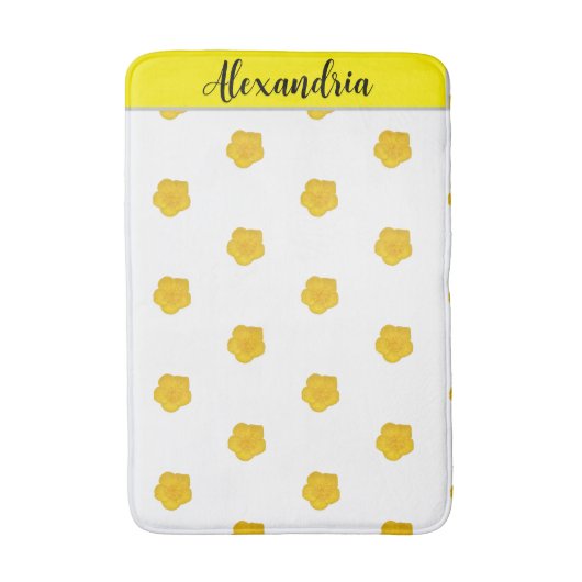 Yellow Wildflower customizable Photo Bath Mat バスマット (正面縦)