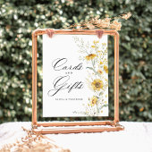 Yellow Wildflower Sunflower Cards & Gifts Wedding 台座サイン