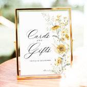 Yellow Wildflower Sunflower Cards & Gifts Wedding 台座サイン