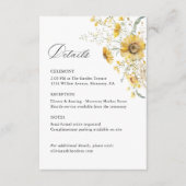 Yellow Wildflower Sunflower Wedding Details, Info エンクロージャーカード (正面)