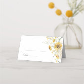 Yellow Wildflower Sunflower Wedding Place Card プレイスカード (正面)