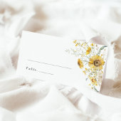 Yellow Wildflower Sunflower Wedding Place Card プレイスカード