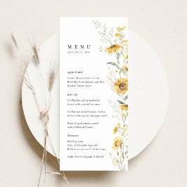 Yellow Wildflower Sunflower Wedding Reception メニュー