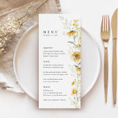 Yellow Wildflower Sunflower Wedding Reception メニュー