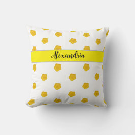 Yellow Wildflower Throw Pillow Personalized  クッション